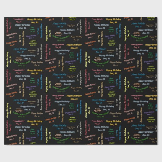 Dezember, 31 Geburtstag Geschenkpapier (Flach)