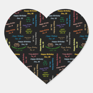 Dezember, 31 Geburtstagsticker Herz-Aufkleber