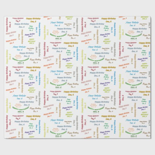 Dezember 6 Geburtstag Geschenkpapier (Flach)