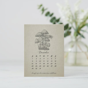 Dezember Anpassbare Pilz Vintage 2024 Karte
