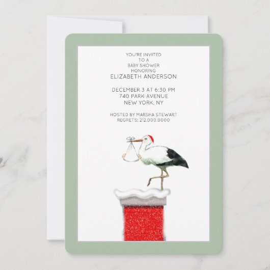 Dezember Baby Dusche Einladungen (Vorderseite)