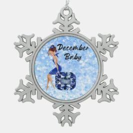 Dezember Baby Schneeflocken Zinn-Ornament
