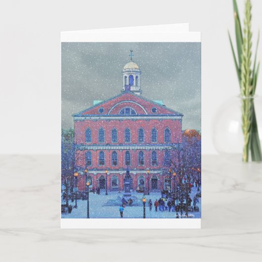 Dezember bei Faneuil Hall Feiertagskarte (Vorderseite)