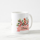Dezember Birth Holly Blume Personalisiert Kaffeetasse (VorderseiteRechts)
