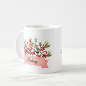 Dezember Birth Holly Blume Personalisiert Kaffeetasse (Vorderseite Links)