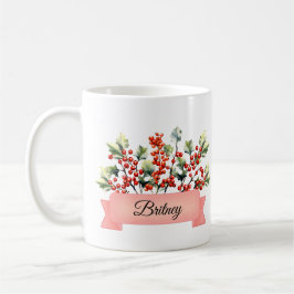Dezember Birth Holly Blume Personalisiert Kaffeetasse