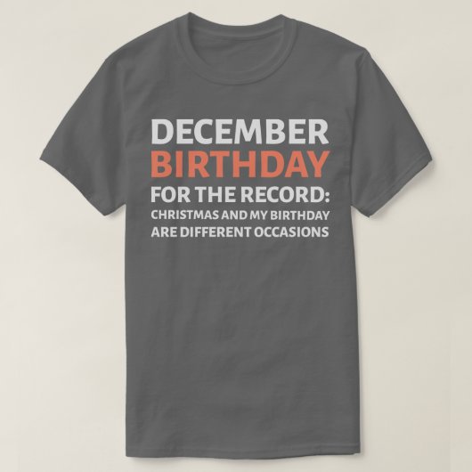 DEZEMBER BIRTHDAY T-Shirt (Design vorne)
