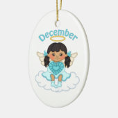 Dezember Birthstone Angel Black Keramikornament (Links)