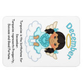 Dezember Birthstone Angel Black Premium Magnet (Horizontal)