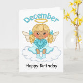 Dezember Birthstone Angel Blonde Geburtstagskarte Karte (Gelbe Blume)