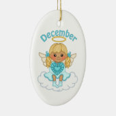 Dezember Birthstone Angel Blonde Keramik Ornament (Rechts)