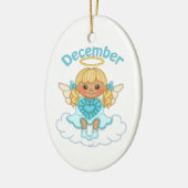 Dezember Birthstone Angel Blonde Keramik Ornament (Links)