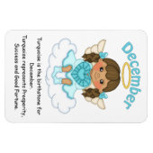 Dezember Birthstone Angel Brünett Premium Magnet (Horizontal)
