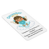 Dezember Birthstone Angel Brünett Premium Magnet (Rechte Seite)