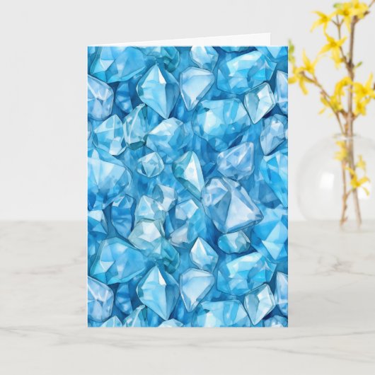 Dezember Birthstone Blue Topaz Geburtstagkarte Karte (Gelbe Blume)