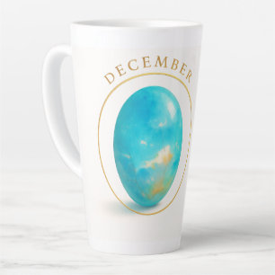 🔹 Dezember Birthstone Magic - Blue Topaz Crystal Milchtasse