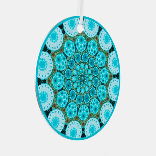 Dezember Birthstone Türkis Mandala Ornament (Vorderseite Rechts)
