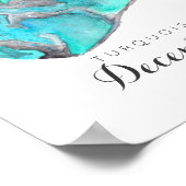 Dezember Birthstone Türkis Wasserfarbe | Poster (Ecke)