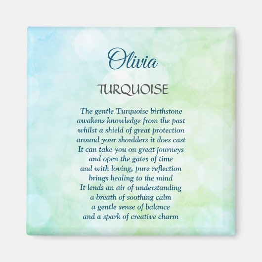 Dezember Birthstone Türkisches Design Magnet (Vorne)