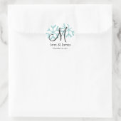 Dezember Blue Snowflakes Monogram M Siegel Runder Aufkleber (Tasche)