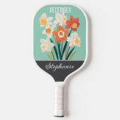 Dezember Blume Individuelle Name Pickleball Schläger (Rückseite)