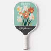 Dezember Blume Individuelle Name Pickleball Schläger (Vorderseite)