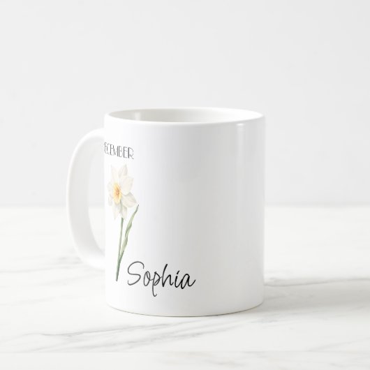Dezember Blume Personalisiert Kaffee Tasse (Vorderseite Links)