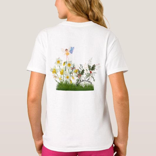 Dezember Blume und Stein T-Shirt (Rückseite)