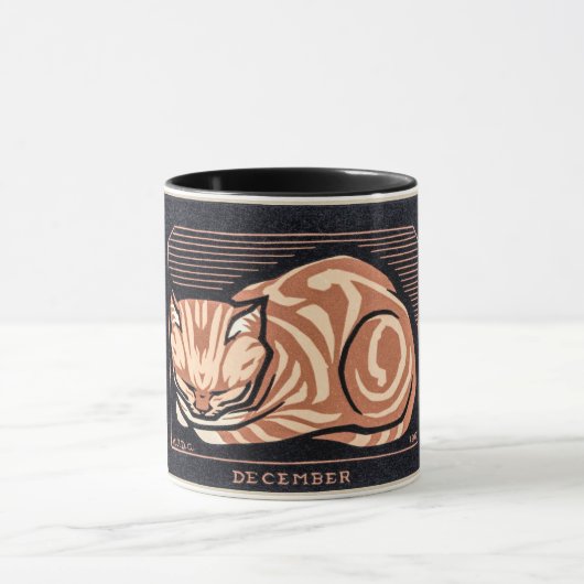 Dezember Cat - Julie de Graag Poster Tasse (Zentrum)