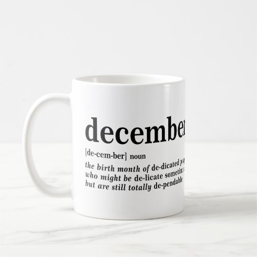 Dezember Definition-T - Shirt Kaffeetasse (Links)