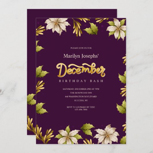 Dezember Einladungen (Vorne/Hinten)