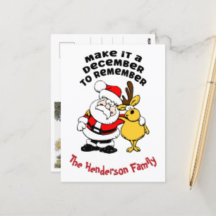Dezember Erinnerung an Weihnachts-Postkarte Postkarte