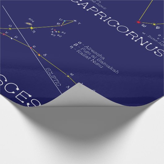 Dezember - Februar Sternbilder Geschenkpapier (Ecke)