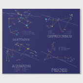 Dezember - Februar Sternbilder Geschenkpapier (Flach)