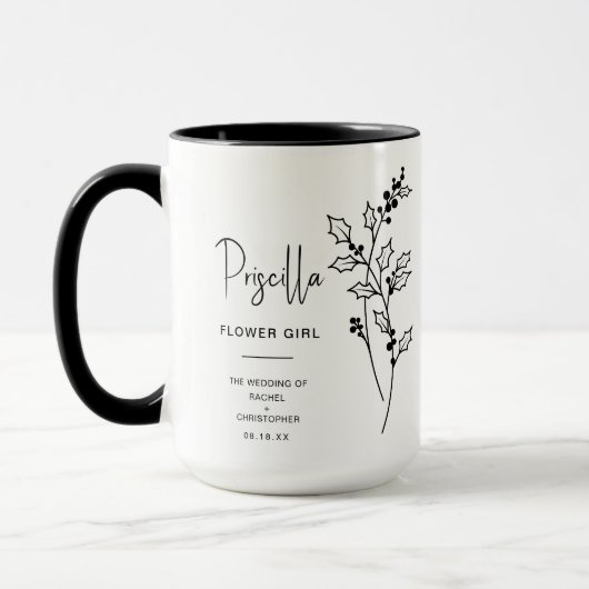 Dezember Flower Girl | Holly Berry Birth Blume Tasse (Links)