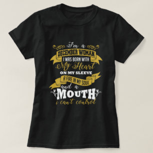 Dezember-Frauen-Geburtstags-Schwarz-T - Shirt