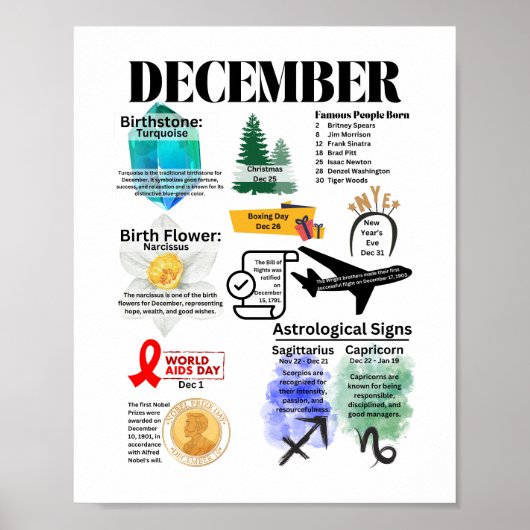 Dezember Fun Facts Poster (Vorne)