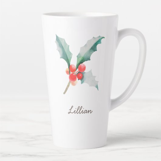 Dezember Geburtsmonat Blume Holly Milchtasse (Rechts)