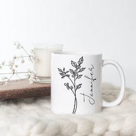 Dezember Geburtsmonat Blume Holly Script Name Kaffeetasse