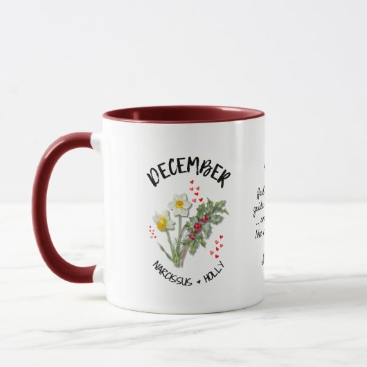DEZEMBER Geburtsmonat Blume Individuelle Name Chri Tasse (Links)