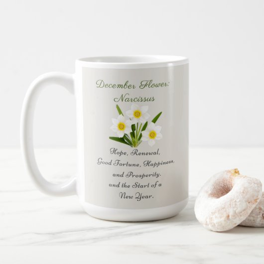 Dezember Geburtsmonat Blume Narcissus Elegante Kaffeetasse (Mit Donut)