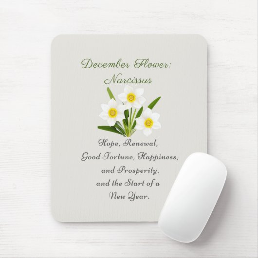 Dezember Geburtsmonat Blume Narcissus Elegante Mousepad (Mit Mouse)