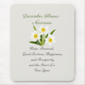Dezember Geburtsmonat Blume Narcissus Elegante Mousepad (Vorne)