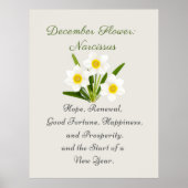Dezember Geburtsmonat Blume Narcissus Elegante Poster (Vorne)