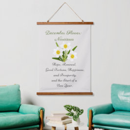 Dezember Geburtsmonat Blume Narcissus Elegante Wandteppich Mit Holzrahmen