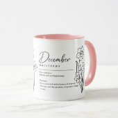 Dezember Geburtsmonat Blume Narcissus Minimalistis Tasse (VorderseiteRechts)