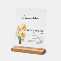 Dezember Geburtsmonat Blume Narcissus Personalisie