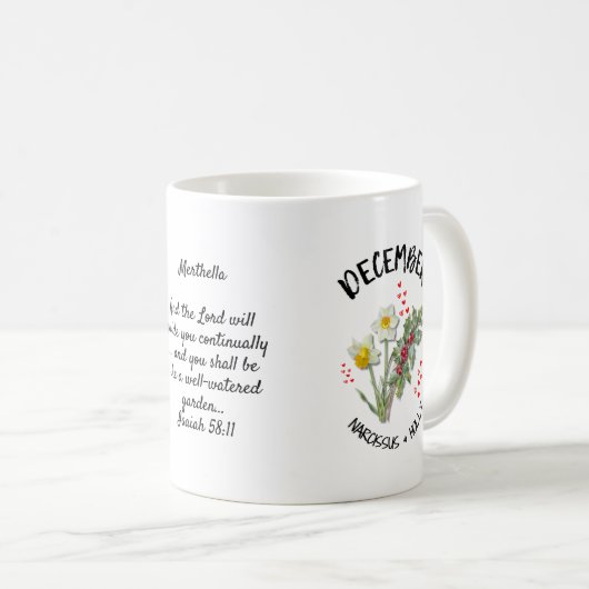 DEZEMBER Geburtsmonat Blume Personalisiert Christl Kaffeetasse (VorderseiteRechts)