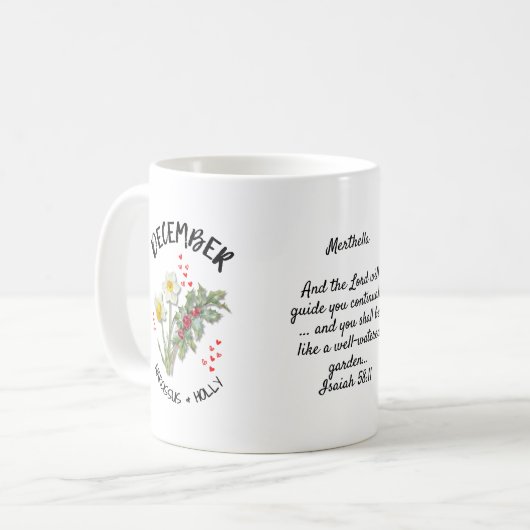 DEZEMBER Geburtsmonat Blume Personalisiert Christl Kaffeetasse (Vorderseite Links)