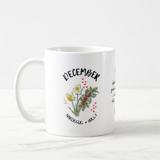 DEZEMBER Geburtsmonat Blume Personalisiert Christl Kaffeetasse (Links)
